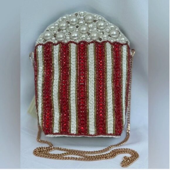 Popcorn Beaded Bag with Faux Pearls Hand Made in India Crossbody Tik Tok Viral - Picture 5 of 6